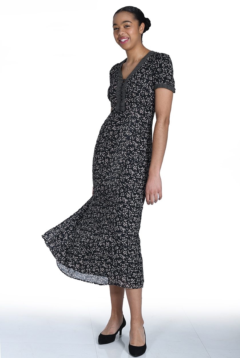 Mille-Fleur-Kleid KLOTHILDA aus fließender Georgette-Ware