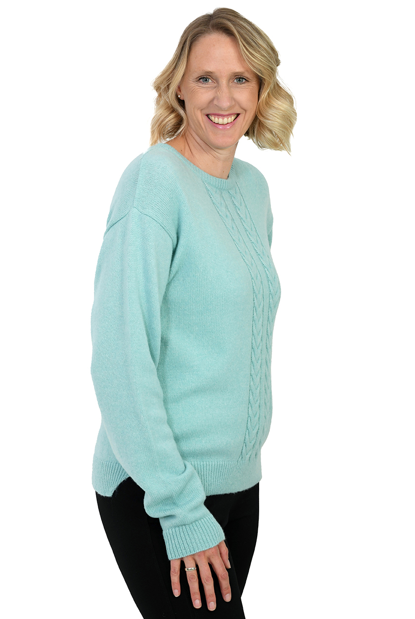 Winterstrickpullover mit Zopfmuster in 2 Farben