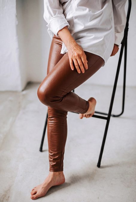 Lederoptik Leggings Basic Pelle in 36" Inch Länge