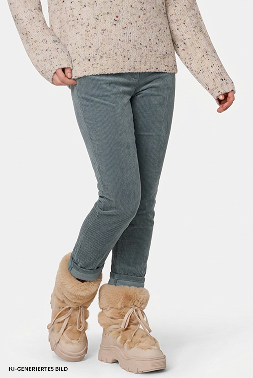 Cord-Schlupfhose mit schmalem Bein