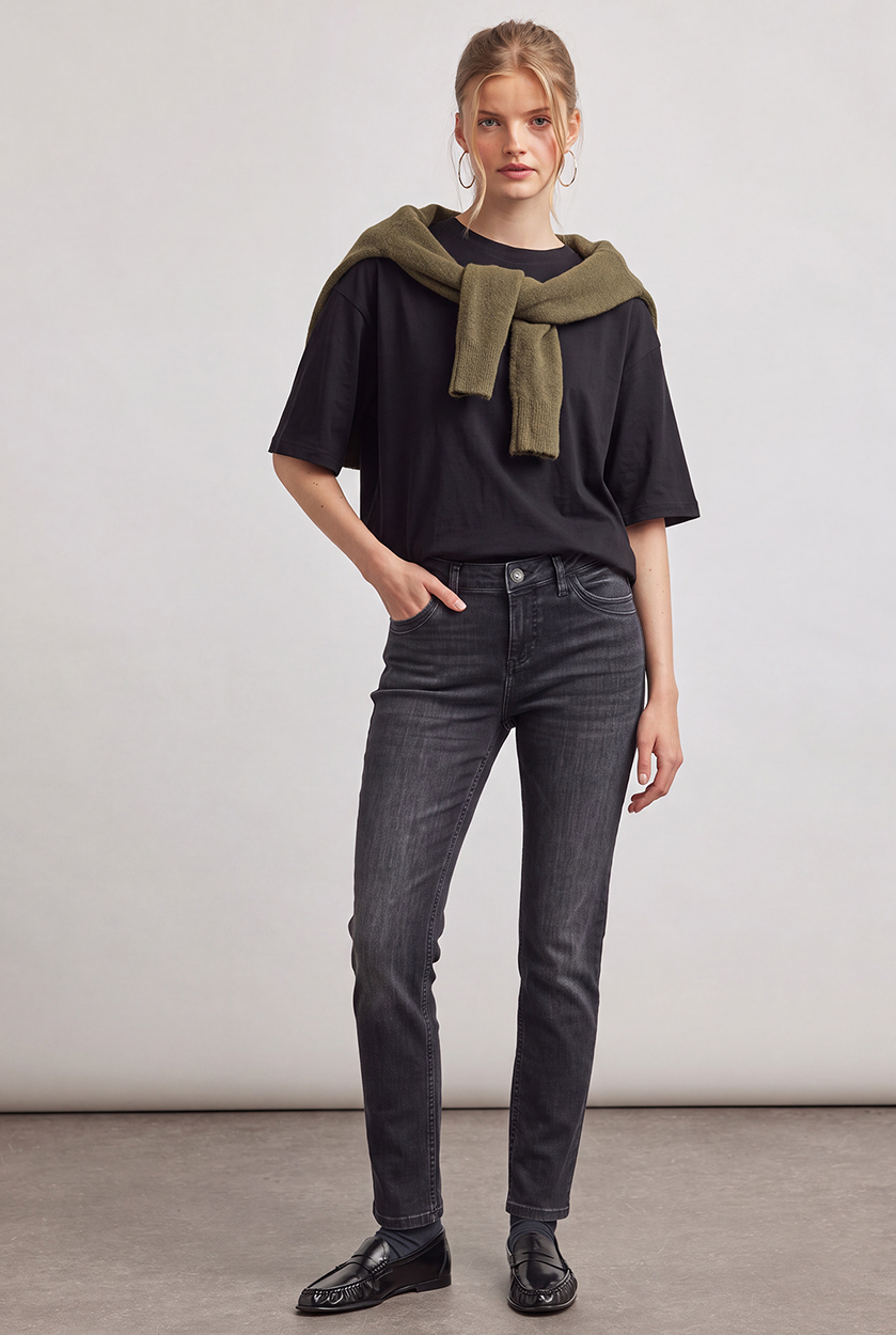 Slim Fit Jeans NANCY in Länge 36" Inch AUTHENTIC BLACK
