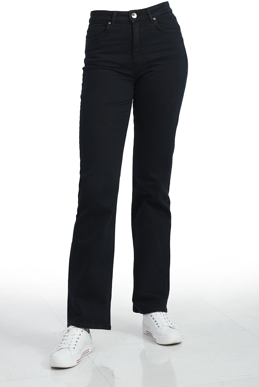 Lange, weite High Waist Jeans KENDAL SIOUX GOTS BLK in 36" Inch Länge